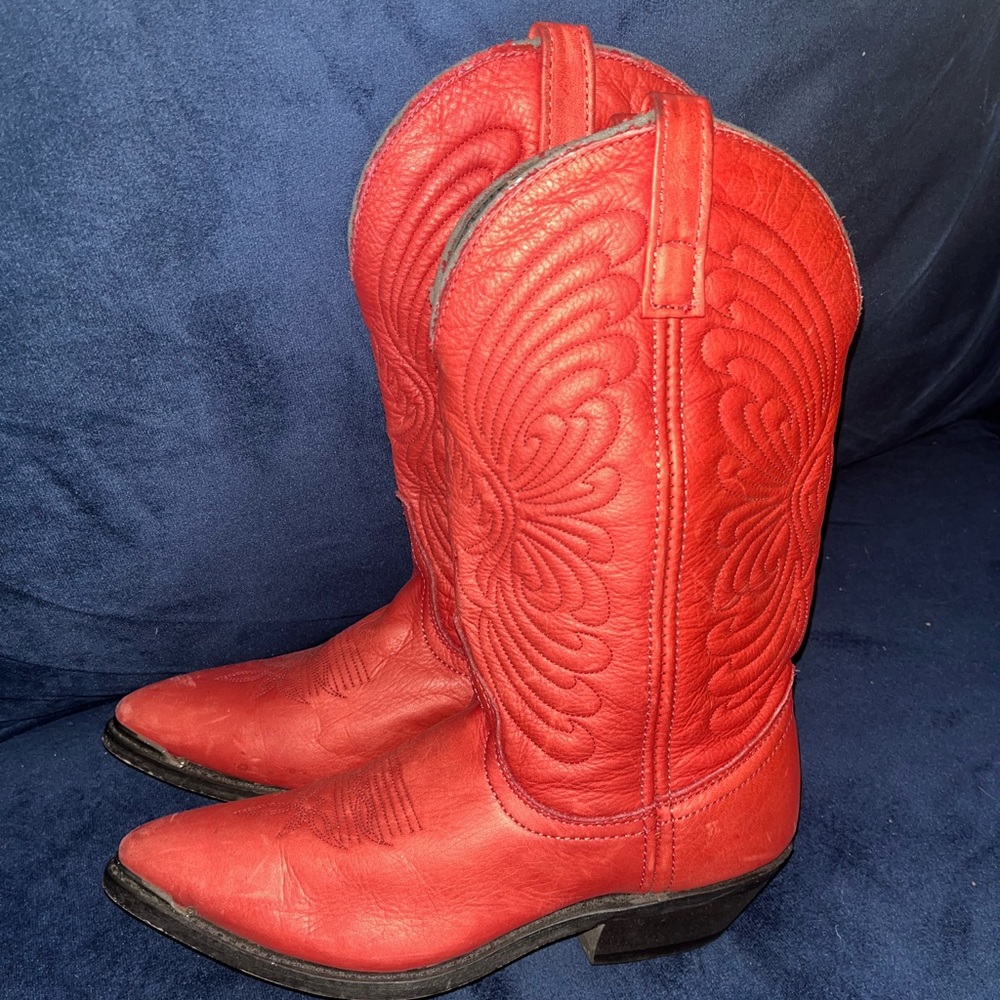 Fancy red western boots